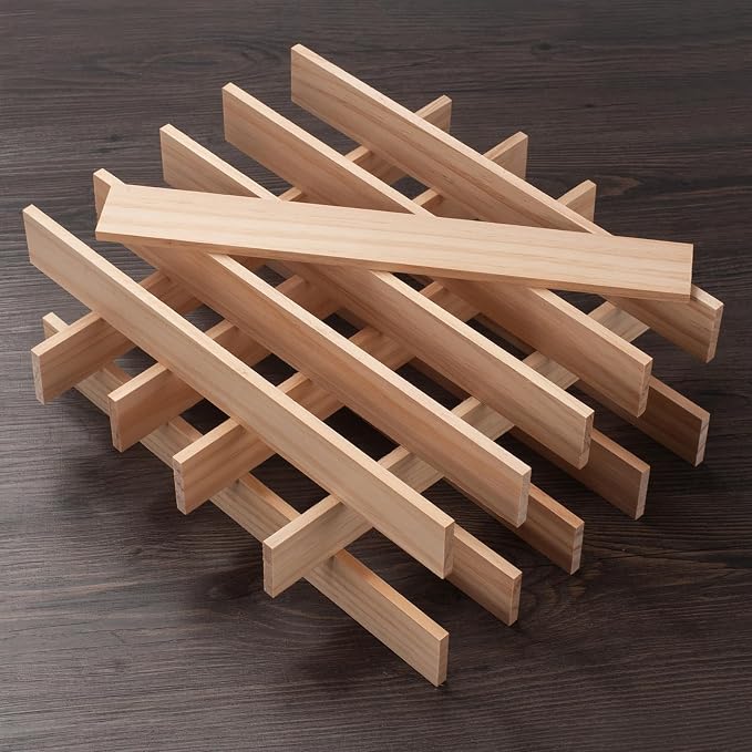 Wood Trim Strips Slats for Crafts, Square Wooden Dowels Wooden Sticks for Crafts - Image 3