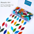LITMIND 120 Pieces Mixed Colors Mosaic Glass Petals & Leaves, Hand-Cut Stained - Image 7