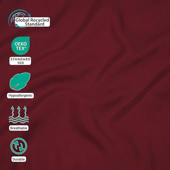ZPECC Full Flat Sheet Only 1 Pack, Durable Burgundy Top Bed Sheets - Image 2