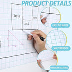 Qyeahkj Blue Checked Bulletin Board Paper Roll Blue White Bulletin Board - Image 4