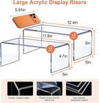 Large Acrylic Risers 4 Pcs - 5mm Thick Clear Display Risers - Image 2