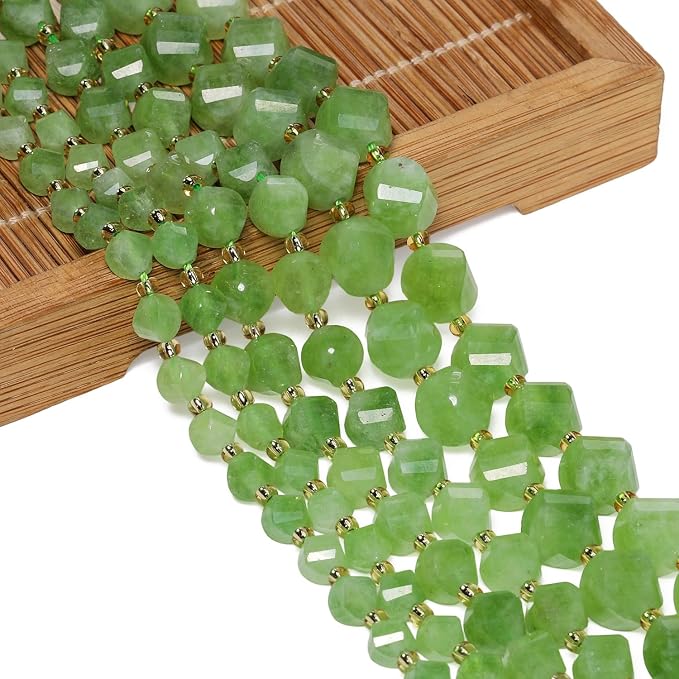 42pcs Natural Green Jade Stone Beads - Image 3