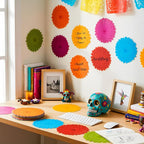 Taobary 24 Pcs 7.09'' Fiesta Flower Cutouts Classroom Bulletin Board - Image 2