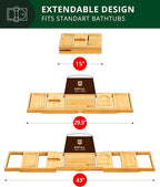ROYAL CRAFT WOOD Premium Foldable Bathtub Tray Caddy - Image 3