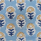 E-Tailor® Hand-Block Printed Pre-Cut Floral Cotton Fabric by E-Tailor