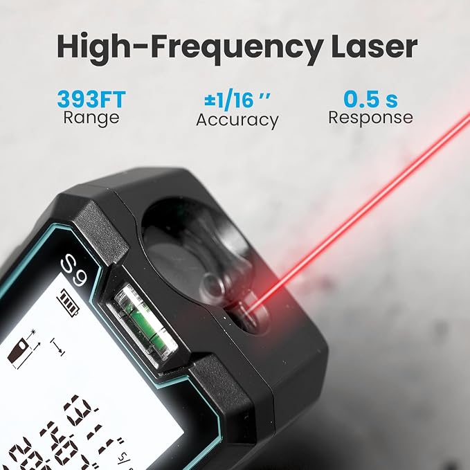 Laser Measure, ACEGMET Laser Measurement Tool Backlit LCD - Image 3