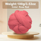 uxcell 3.53oz Wool Roving Yarn, Needle Felting Wool Fiber DIY Craft Needle Wet - Image 2