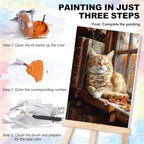 Yezavesu 4 Pack Cat Framed Paint by Numbers Kit - Image 4