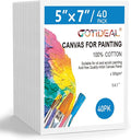 GOTIDEAL Bulk Canvases for Painting, 5 x 7 inch Value Pack of 40, Gesso Primed by GOTIDEAL