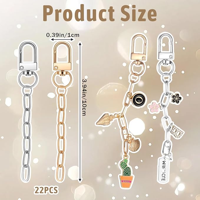 QFGasre Keychain Making Kit Lobster Claw Clasps Extender Chains DIY Craft - Image 2