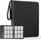 Trading Card Binder, Premium 9 Pocket Double Sided 720 Pocket PU Card by Hijvxk