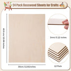 MoDooris 24 Pcs Basswood Sheets - Image 2