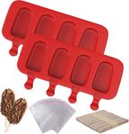 Ozera 2 Pack Popsicles Molds, Silicone Oval Homemade Cake Pop Molds | Reusable by Ozera