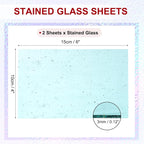 PATIKIL 4 x 6 Inch Transparent Stained Glass Sheets, 2 Sheets Mosaic Glass - Image 2