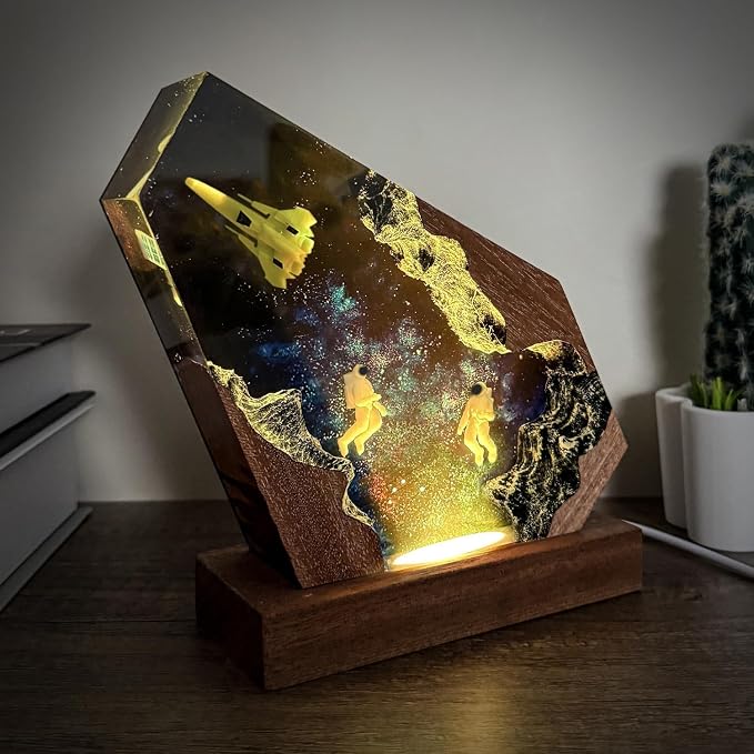 Space Resin Lamp, Handmade Galaxy Resin Night Light - Image 5