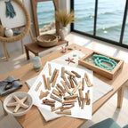 20 Pcs Natural Driftwood Pieces Branch Slices Craft Sticks Beach Decor - Image 9