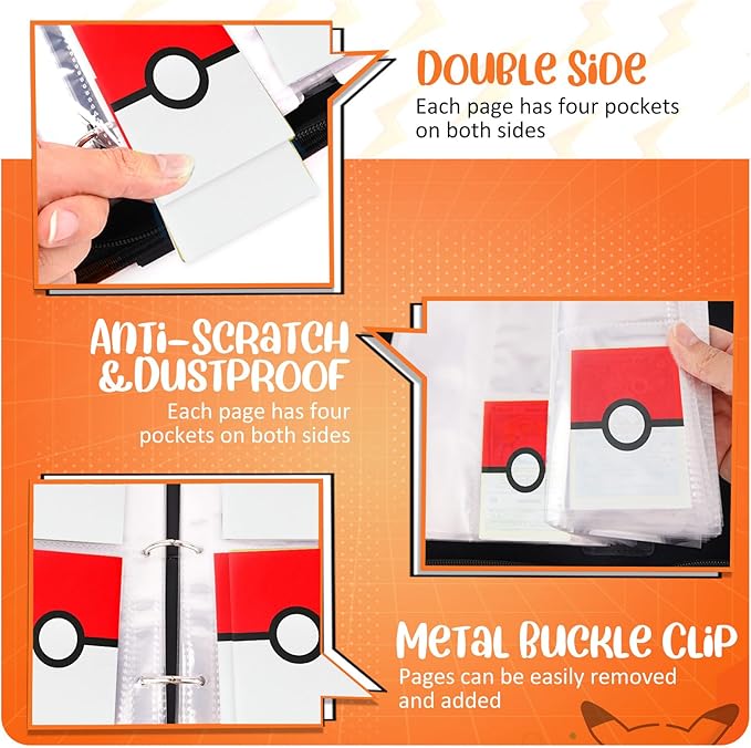 Card Binder 4 Pocket, Trading Card Holder Fits 400 Cards - Image 5