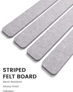 Fluxynara Cork Board Alternative Felt Strip Board 8-Pack 13"x2", Office Pin - Image 3