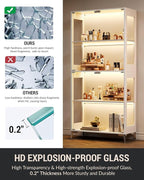 Glass Display Cabinet for Collectibles, 4-Tier Curio Cabinet - Image 4