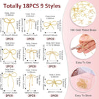 FASHEWELRY Alloy Bowknot Charms Links Golden Bow Tie Connector Charms Metal Bow - Image 5