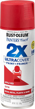 Rust-Oleum Painter's Touch 2X Ultra Cover Spray Paint, Satin Apple Red | Indoor by Rust-Oleum