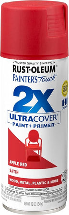 Rust-Oleum Painter's Touch 2X Ultra Cover Spray Paint, Satin Apple Red | Indoor by Rust-Oleum