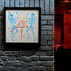 Dancing Skeletons Disco Ball Wall Painting Stencil, 11.8"x11.8" Skeleton - Image 5