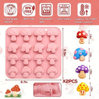 Palksky Mushroom Silicone Molds, 16 Cavity 2 Pack Mushroom Chocolate Mold - Image 2
