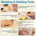 Amrules Clay Tools Kit, Rectangle Shape Acrylic Press Board and Roller Pin - Image 6