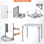 SUPER DEAL 3 Foot Square Folding Card Table, Indoor Outdoor Portable Plastic - Image 5