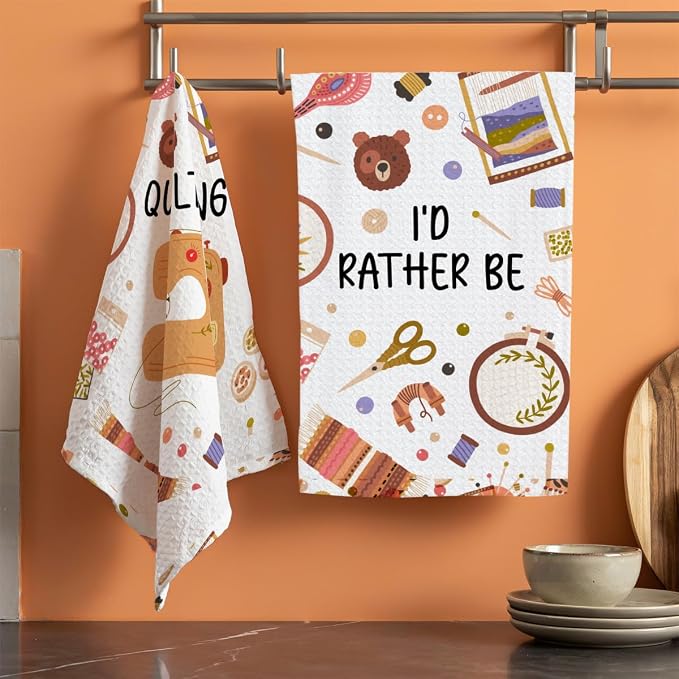 Quilters Gifts Kitchen Towels, Sewing Quilting Lovers Gifts Kitchen Towels - Image 3