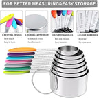 TILUCK Nesting Measuring Cups and Spoons Set, Stainless Steel - Image 5