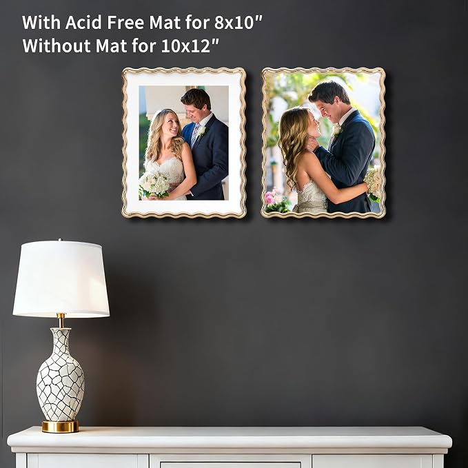 Gold 10x12'' Heavy-Duty Zinc Alloy Picture Frames - Image 3