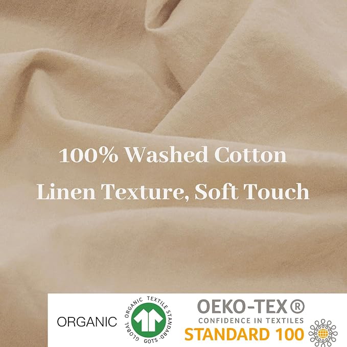 NEXHOME PRO Cotton Duvet Cover Oversized Queen 92"x98" Linen Look Textured - Image 7