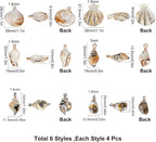 SUNNYCLUE 1 Box 24Pcs 6 Styles Sea Shell Pendants Electroplated Shell Charms - Image 2