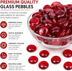 ARSUK 2LB Red Glass Pebbles for Vase Fillers, Aquarium Gravel, Decorative - Image 6