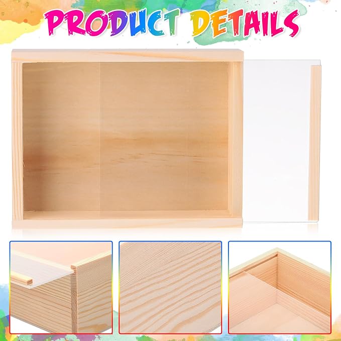 Thyle 18 Pcs Unfinished Wood Display Boxes - Image 3