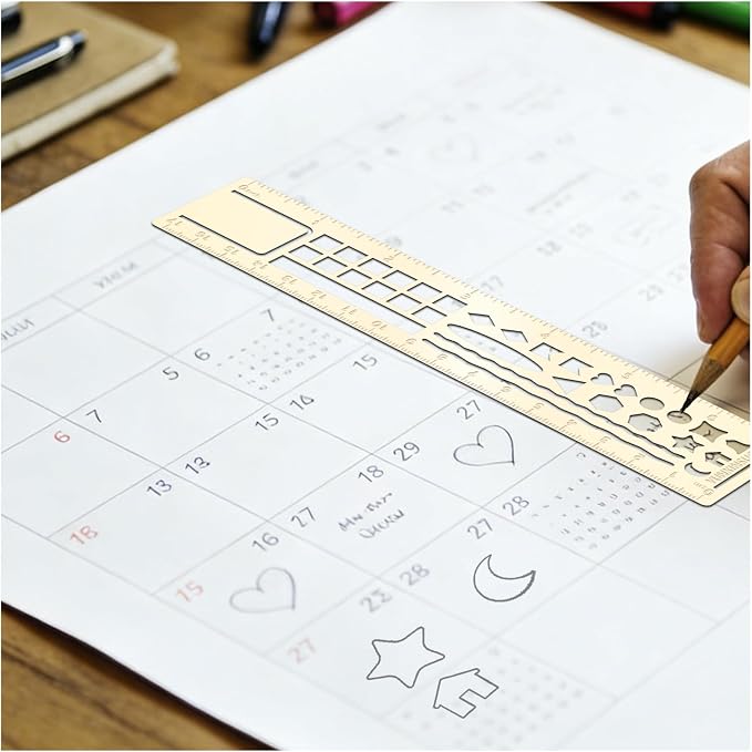 Metal Bookmark Ruler for Journals, Habit Tracker, Drawing Measuring Tools - Image 4