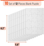 Mr. Pen- Blank Puzzle, 10 Pack, 12 Pieces/Pack, 5.5" x 8.1" | Blank Puzzles to - Image 2