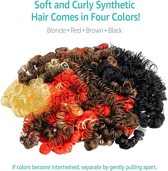 Hygloss 4 oz Curly Doll Hair for Crafts Assorted- Premium Synthetic Hair for - Image 4