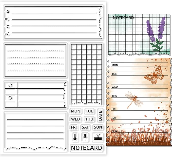 GLOBLELAND Notebook Clear Stamp Notepad Silicone Stamps Transparent Stamp by GLOBLELAND