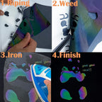 Reflective Heat Transfer Vinyl HTV Vinyl 12in x 6ft Reflective Rainbow Iron On - Image 4