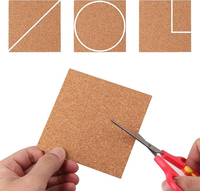 Arroyner 220 Pack Self Adhesive Cork Squares and Round DIY Adhesive Cork Board - Image 5