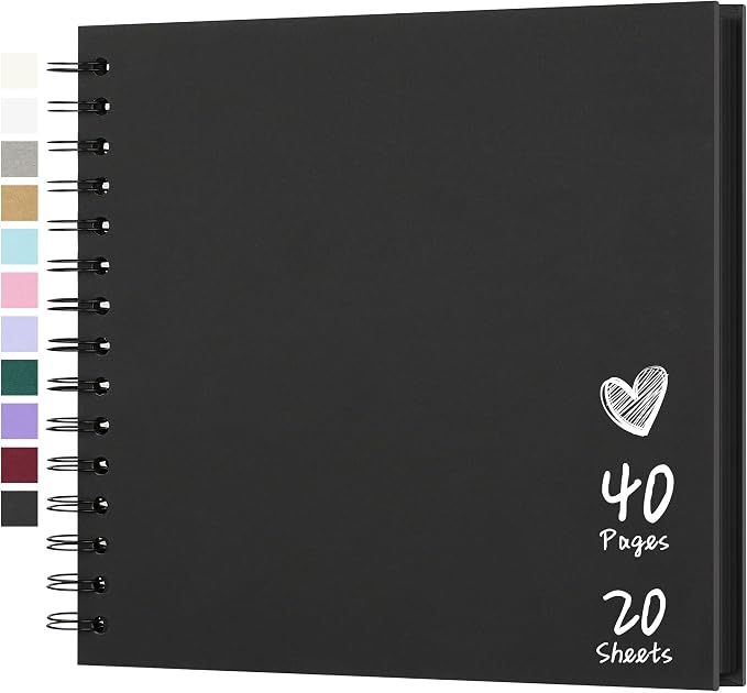 Scrapbook 8x8 Inch DIY Scrapbook Album Hardcover Kraft Paper 40 pages/20 sheets by Hiwhy