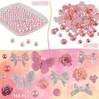 350 Pieces 3D Resin ABS Colorful Rose Flower Bows Butterfly Charms - Image 3
