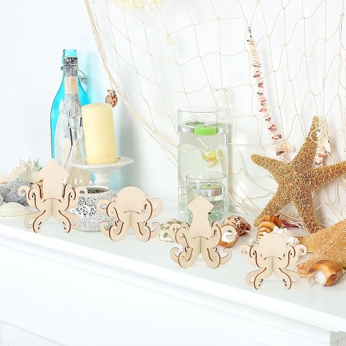 COCHIE DIY 3D Summer Ocean Wood Crafts to Paint - Image 5