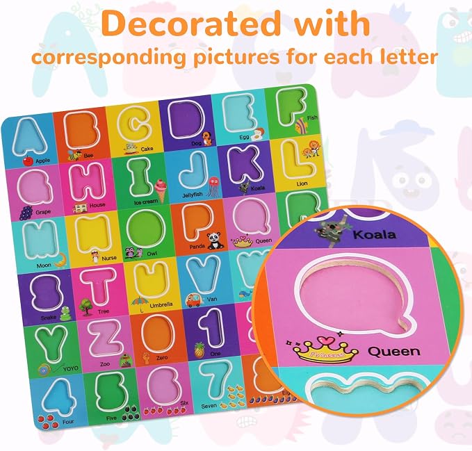 Wooden Alphabet Puzzles Ages 3-5, Alphabet and Number Puzzle - Image 5