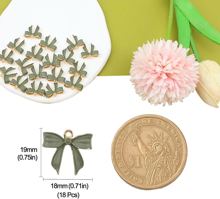 Bow Charms for Bracelet Jewelry Making Cute Bracelet Charms | 18Pcs, Bow Charms - Image 6