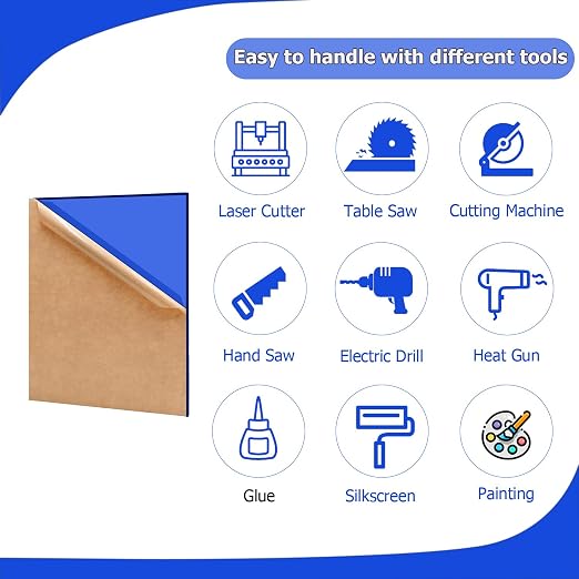 2 Pack 12'' x 16'' Translucent Blue Acrylic Sheet, 3mm Thick Acrylic Plastic - Image 4