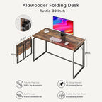 alawooder 31.5" Folding Desk: No Assembly, Wood Top - Image 5